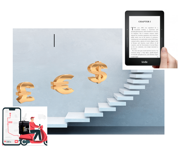 By taking orders through Internet and delivering the physical books, Amazon did not disrupt the book market and rise as a successful startup. Instead, Amazon disruptive innovation in e-book has been due to the rise of reinvention wave through digital publishing, sending books over the internet and reading them through Kindle device or app.  