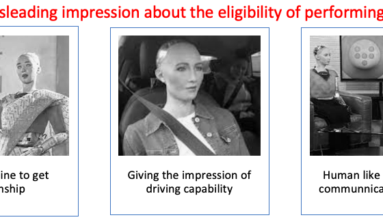 Sophia robot's ability to communicating interactively, driving automobile and winning Saudi citizenship runs the risk of creating misleading impression about AI, robotics and humanoid robots.